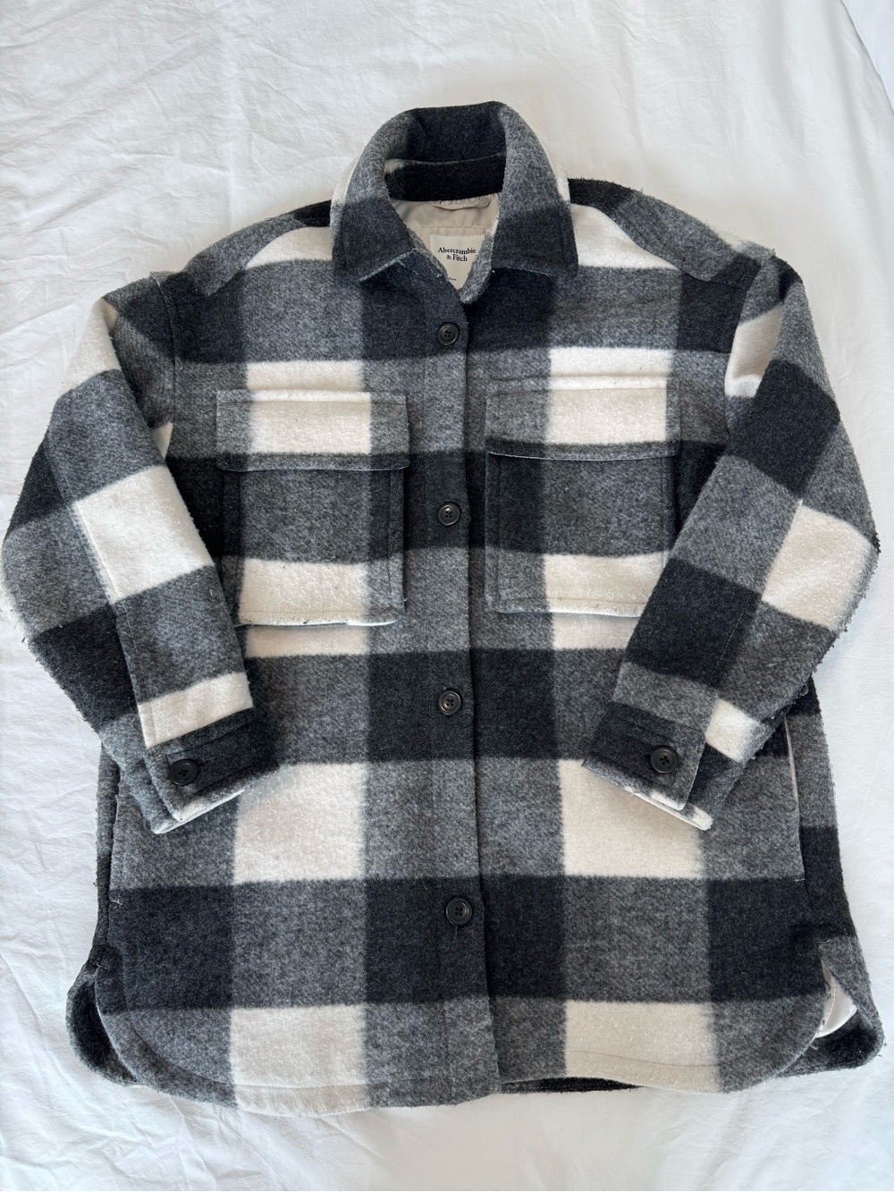 Abercrombie & Fitch Black and White Plaid Shacket